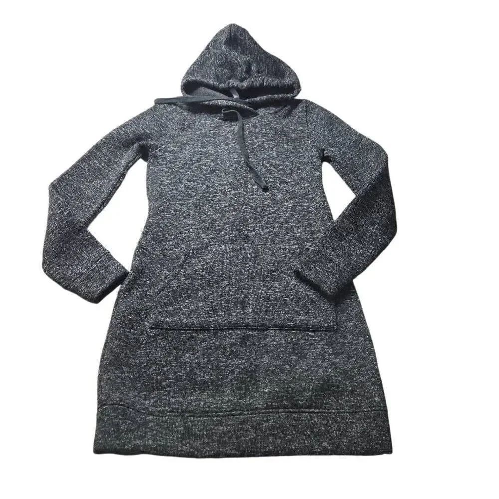 Fabletics Womens Yukon Fleece Hoodie Dress Size XS Heather Gray Pocket